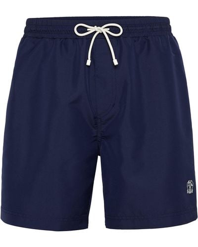 Brunello Cucinelli Logo Swim Shorts - Blue