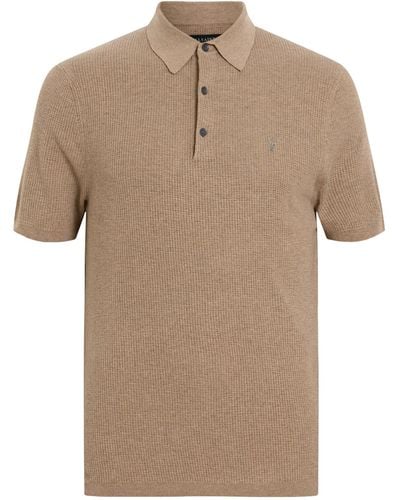 AllSaints Cotton Aubrey Polo Shirt - Natural