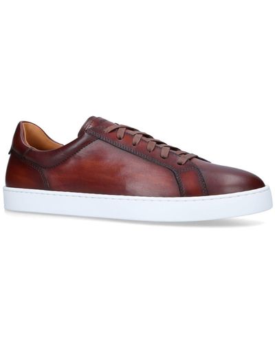Wape Charm: Magnanni Wape Mens Brown Cognac Leather Low Sneakers