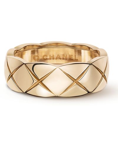 Chanel Small Beige Gold Coco Crush Ring - Metallic