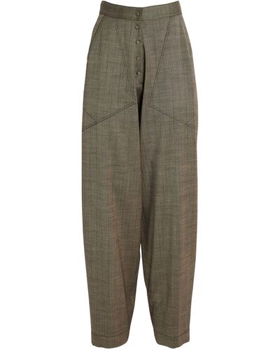 Stella McCartney Wool Tapered Pants - Green