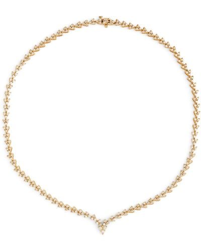 Jacquie Aiche Yellow Gold And Diamond Tennis Necklace - Metallic
