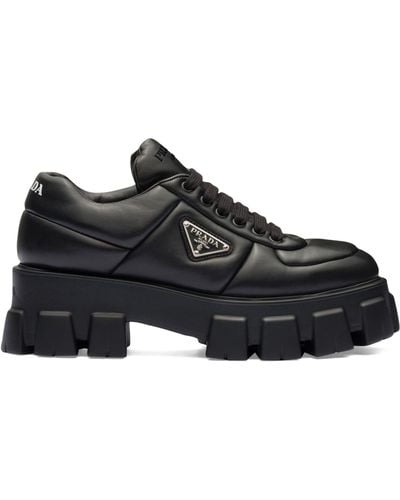 Prada Padded Leather Loafers 55 - Black