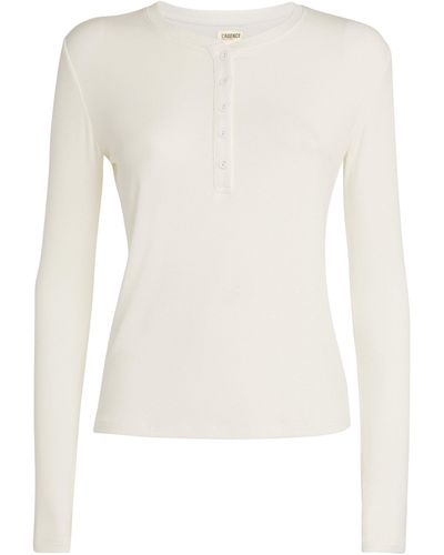 L'Agence Faith Henley T-shirt - White