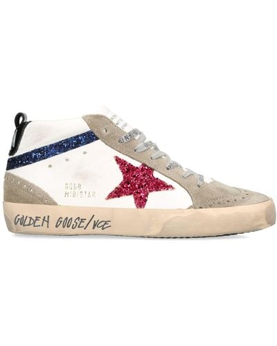 Golden Goose Leather Mid Star Sneakers - Pink