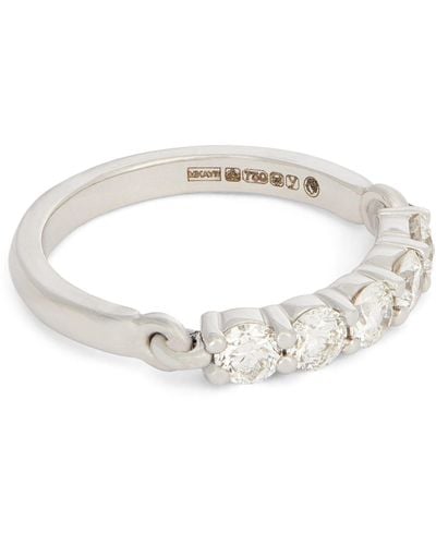 Melissa Kaye White Gold And Diamond Lenox Ring - Metallic
