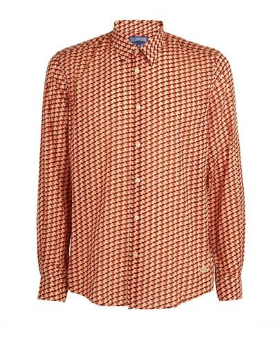 Vilebrequin Geometric Print Caracal Shirt - Orange