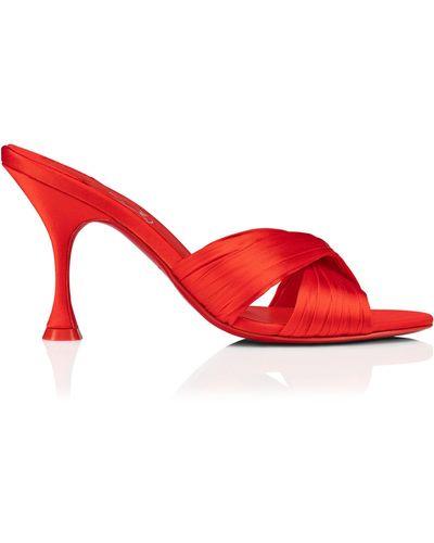 Christian Louboutin Nicol Is Back Satin Crepe Mules 85 - Red