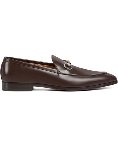 Gucci Leather Horsebit Loafers - Brown