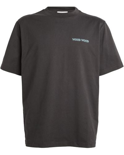 WOOD WOOD Cotton Haider Tribe Logo T-shirt - Black