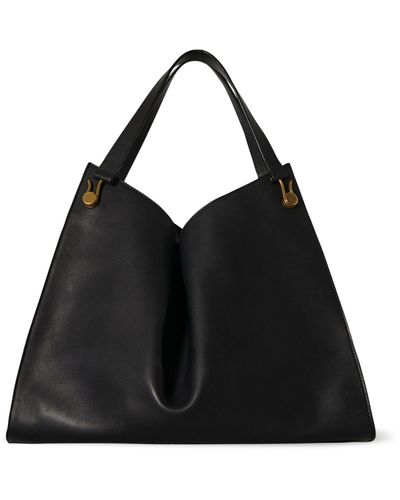 The Row Leather Alexia Shoulder Bag - Black