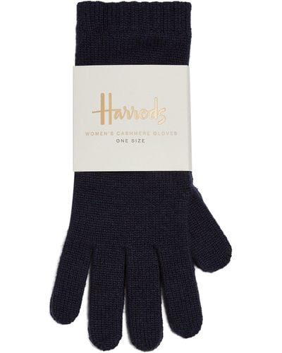 Harrods Cashmere Gloves - Blue