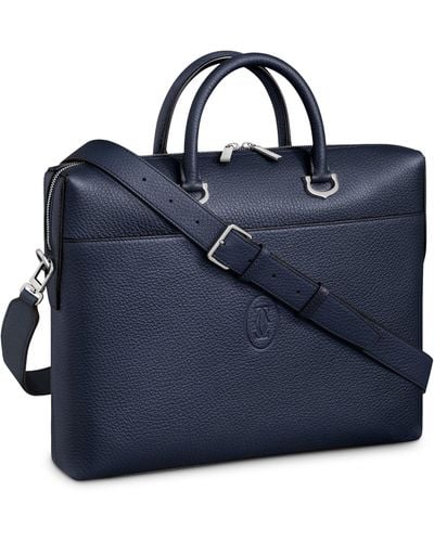 Cartier Leather Must De Briefcase - Blue