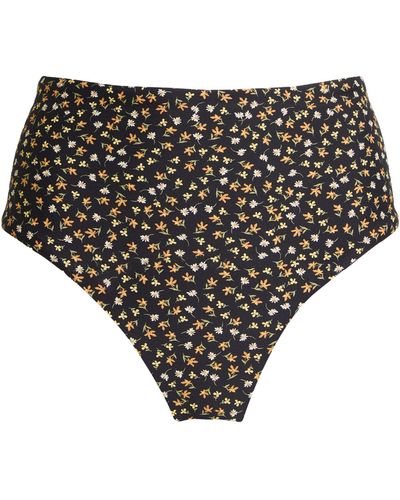 Matteau Floral High-waist Bikini Bottoms - Black