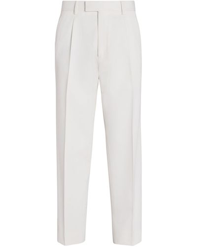 Zegna Cotton-wool Pants - White