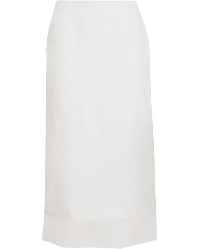 Sportmax Silk Sheer-layer Midi Skirt - White