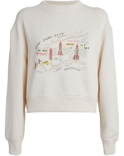 Rag & Bone Cropped Graphic Sweatshirt - White