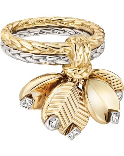 Cartier Yellow Gold, White Gold And Diamond Grain De Café Ring - Metallic