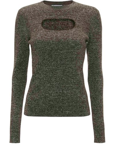 JW Anderson Knitted Cut-out Jumper - Green