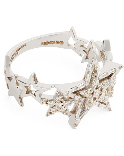 BeeGoddess White Gold And Diamond Sirius Ring - Metallic