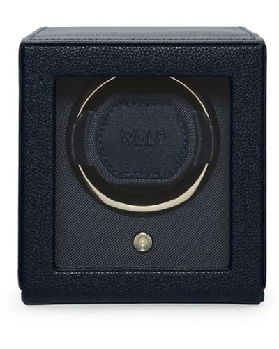 Wolf Cub Watch Winder With Cover - Blue