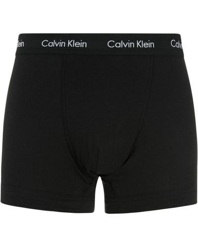 Calvin Klein Stretch Cotton Boxer Briefs (pack Of 3) - Black