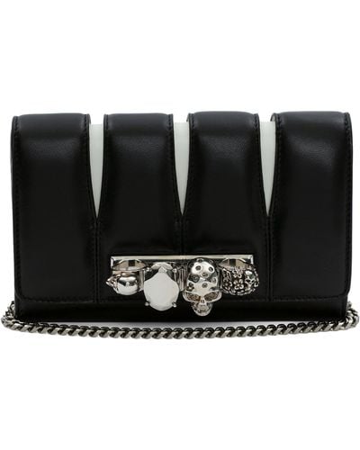 Alexander McQueen Leather Slash Clutch Bag - Black