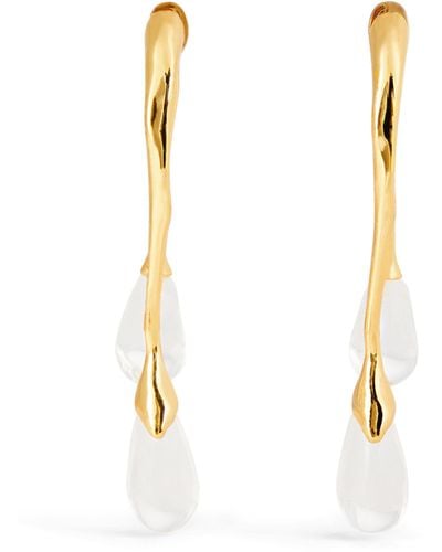 Alexis Gold Plated And Lucite Front-back Double Drop Earrings - Metallic