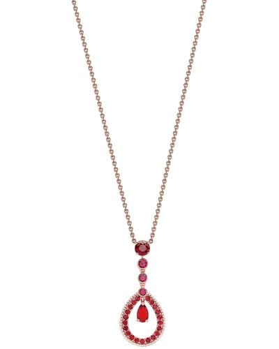 Faberge Rose Gold And Ruby Colours Of Love Necklace - Metallic