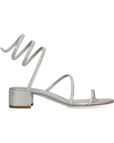 Rene Caovilla Embellished Cleo Sandals 35 - White