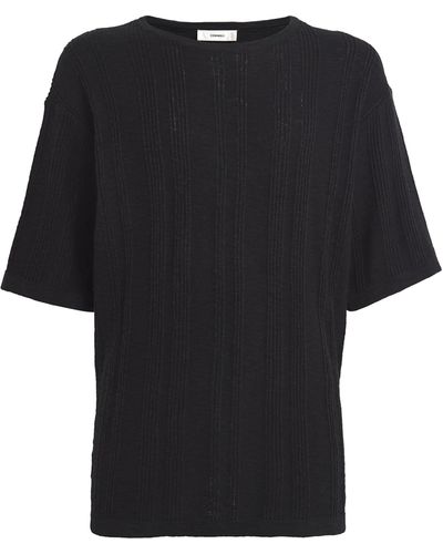 Commas Cotton-linen Short-sleeve Jumper - Black