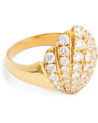 Anita Ko Yellow Gold And Diamond Aurora Shell Ring - Metallic