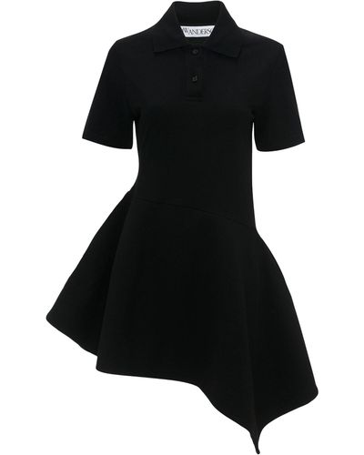 JW Anderson Asymmetric Peplum Mini Dress - Black