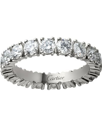 Cartier Medium Platinum And Diamond Destinée Ring - Metallic