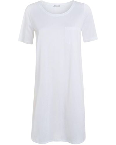 Hanro Cotton Deluxe Short Sleeve Nightdress - White