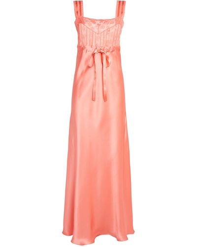 Loretta Caponi Silk Hoara Nightdress - Pink