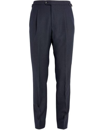Saman Amel Wool-cashmere Tailored Trousers - Blue