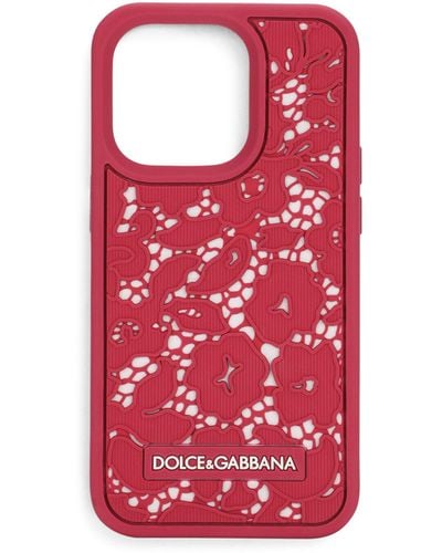 Dolce & Gabbana Lace Iphone 14 Pro Case - Red