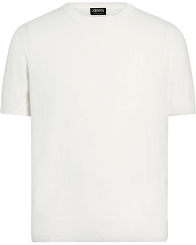 Zegna Cotton Knit T-shirt - White