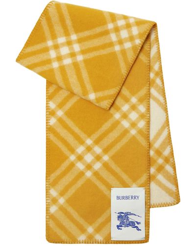 Burberry Wool Check Scarf - Yellow