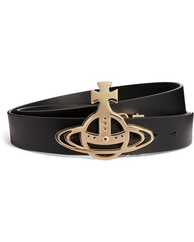 Vivienne Westwood Leather Orb Belt - Black