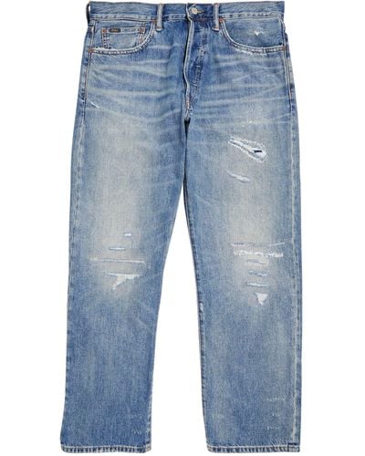 Polo Ralph Lauren Distressed Straight Jeans - Blue