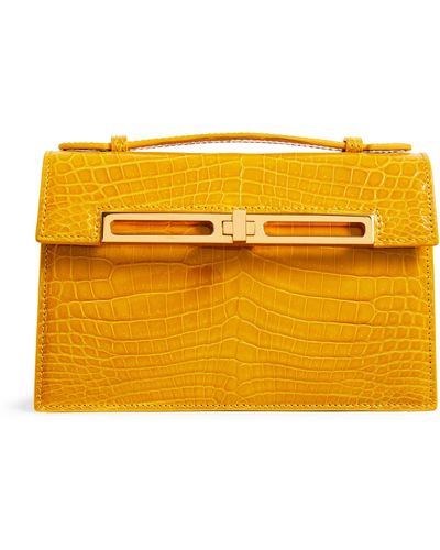 llora Mini Crocodile Emma Top-handle Bag - Yellow