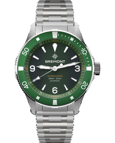 Bremont Stainless Steel 300m Supermarine Watch 40mm - Green