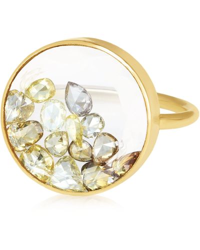 Moritz Glik Yellow Gold And Diamond Core Shaker Ring - Metallic