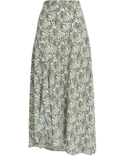 Isabel Marant Silk Sakura Midi Skirt - Natural