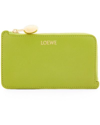 Loewe Leather Pebble Coin Card Holder - Yellow