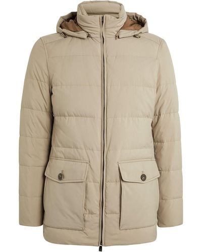 Corneliani Water-resistant Quilted Puffer Coat - Natural