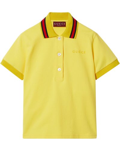 Gucci Cotton-blend Polo Shirt - Yellow