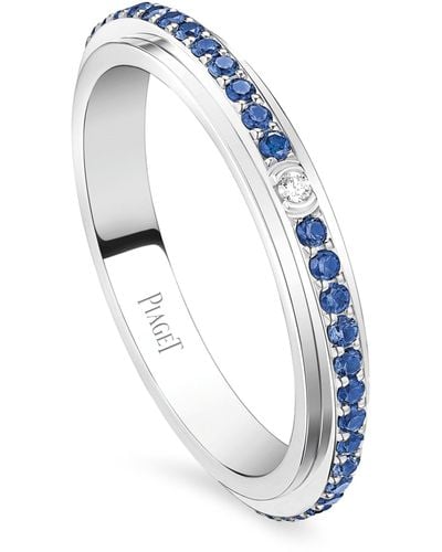 Piaget White Gold, Diamond And Sapphire Possession Ring - Blue